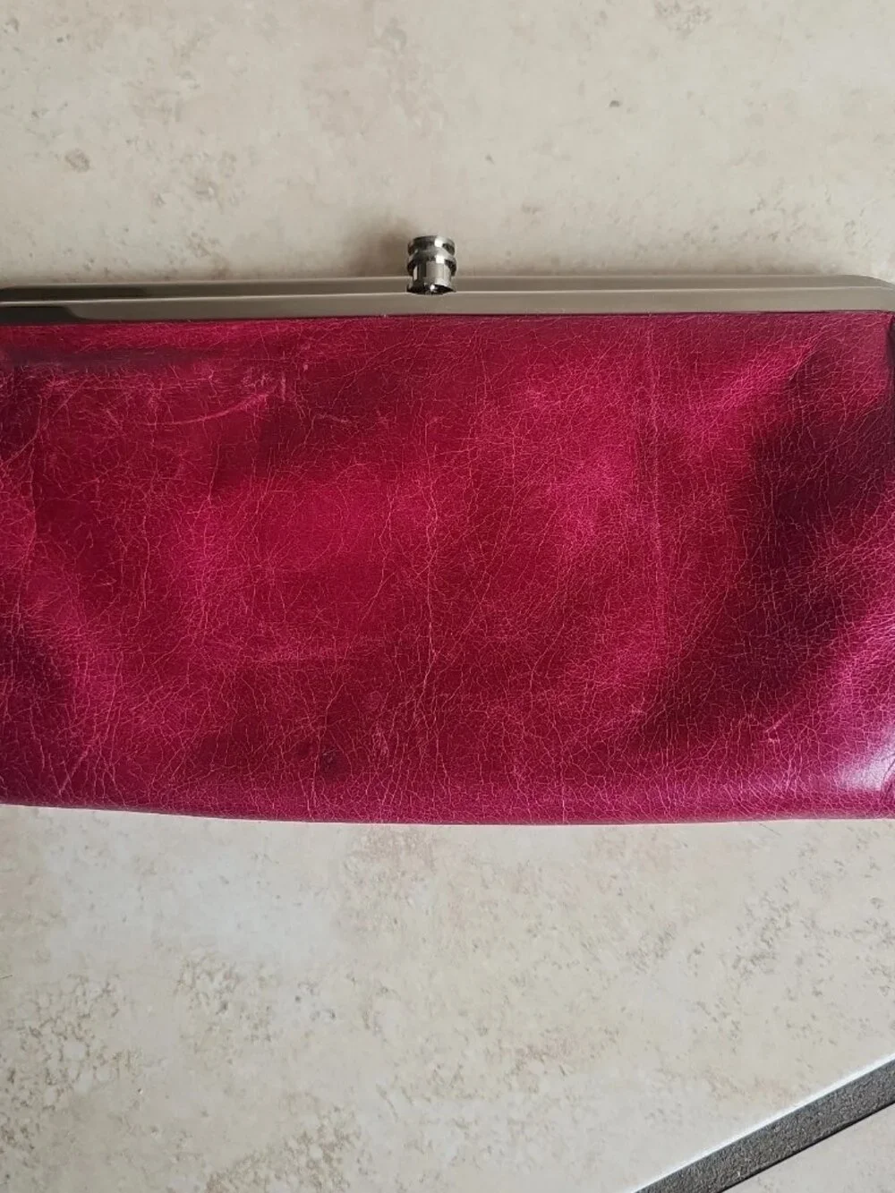 HOBO Cranberry Red International Lauren Clutch Wallet